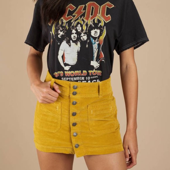 Free People Dresses & Skirts - Free People Joanie Corduroy Skirt in Yellow EUC Sz 30